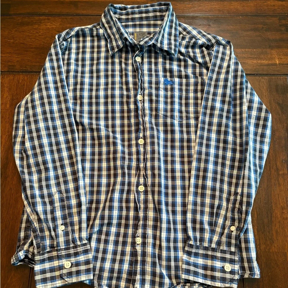2 Pack Boys Plaid Button Up Dress Shirts Size Large
